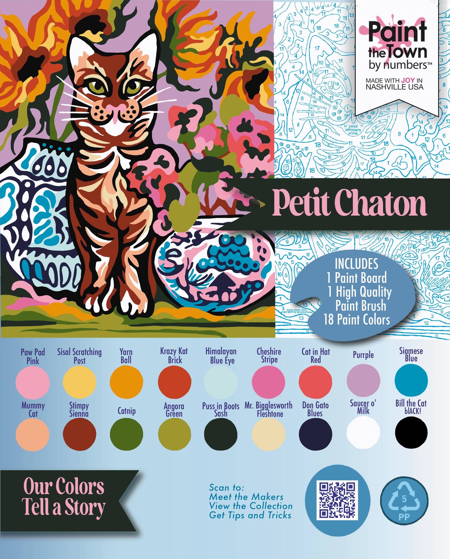 Petit Chaton ~ Little Kitten Paint by Number Kit