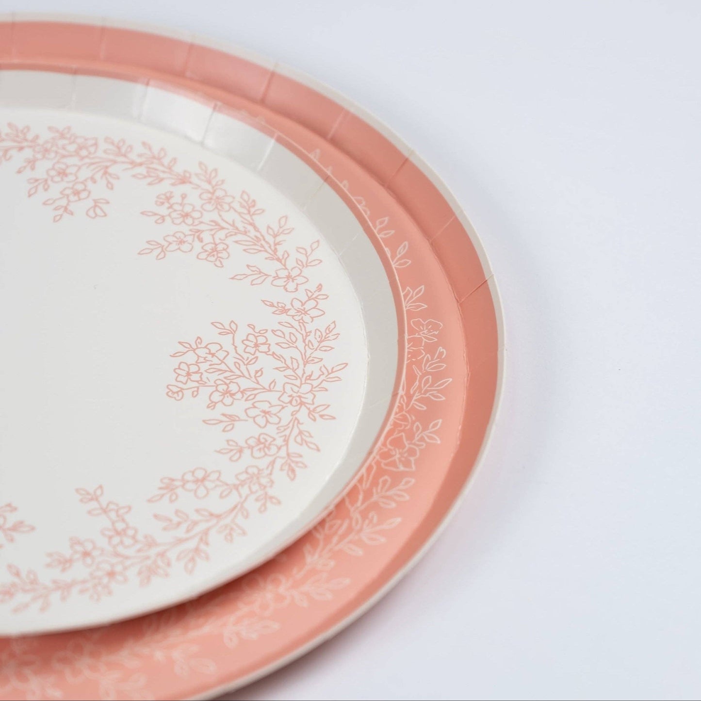 Floral Elegance Pink Dessert Plates