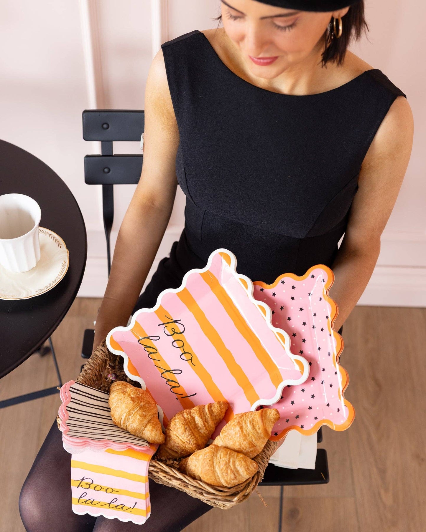Boo La La Dinner Napkin (Pink & Orange)