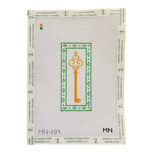 Green Border Key Needlepoint Canvas