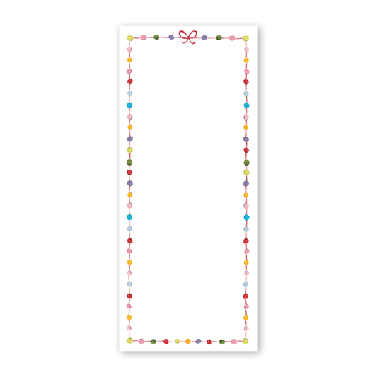 Pom Pom Party Skinny Notepad