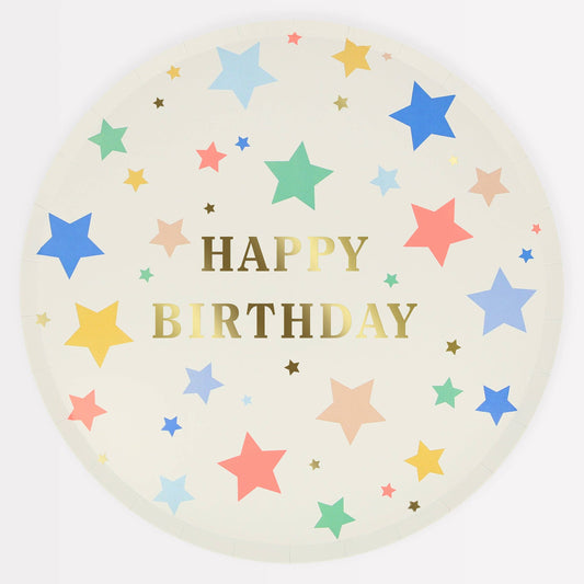 Happy Birthday Stars Dinner Plates
