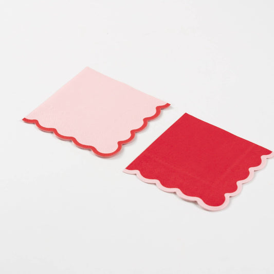 Heart Scallop Cocktail Napkins