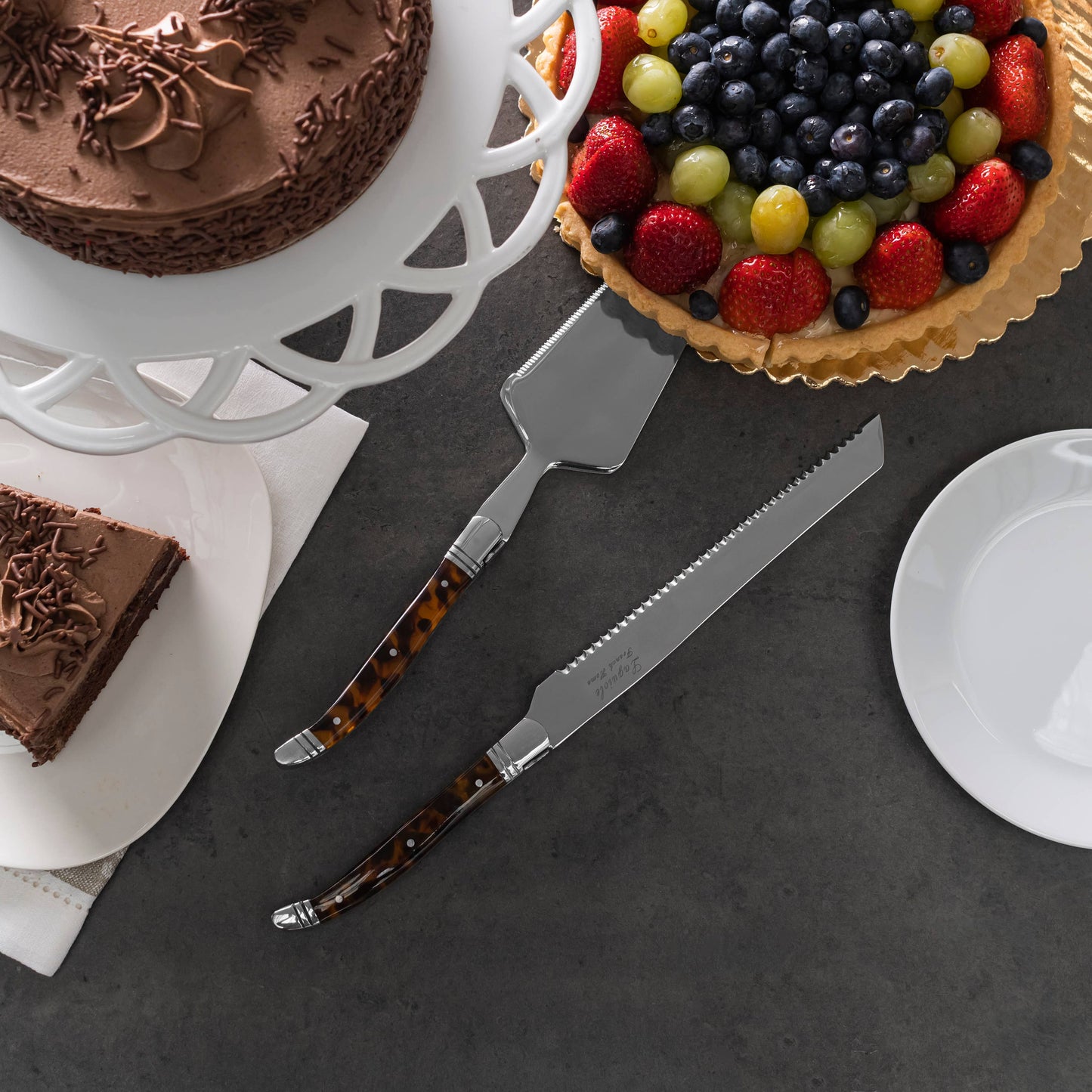 Tortoise Shell Cake & Pie Server Set