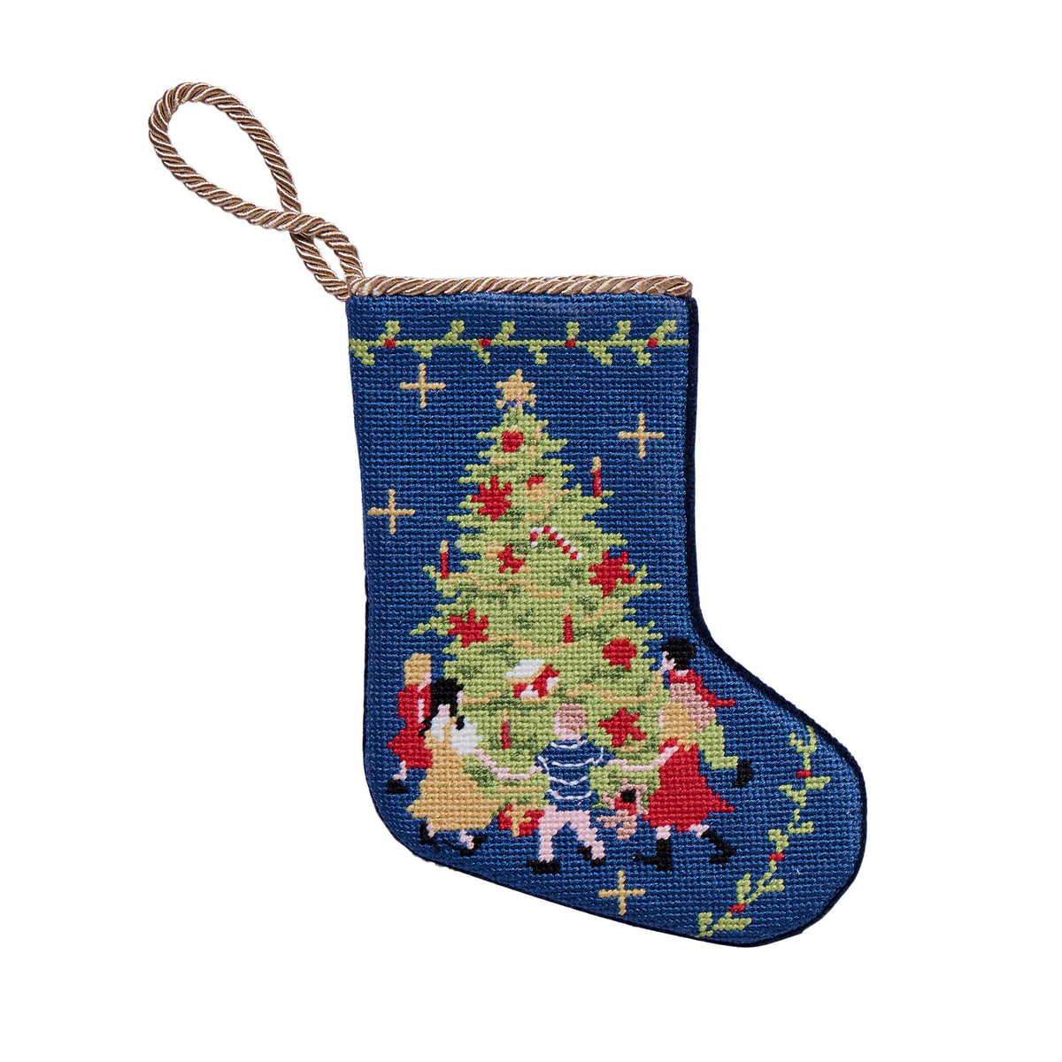 Tree and Friends Embroidered Mini Stocking