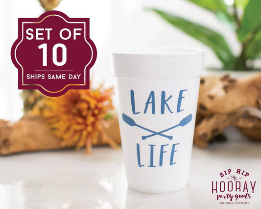 Lake Life Oars Foam Cups