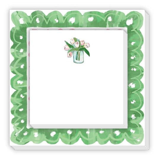 Green Tulips Notepad Duo