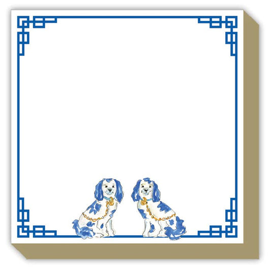 Blue Staffordshire Dogs Notepad
