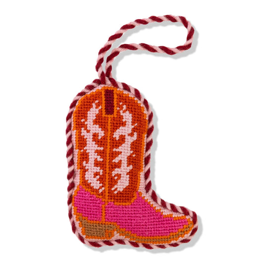 Needlepoint Icon Ornament - Cowboy Boot