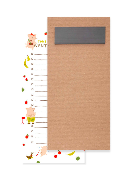 Piggy Market Listpad – Cute Magnetic Grocery Notepad
