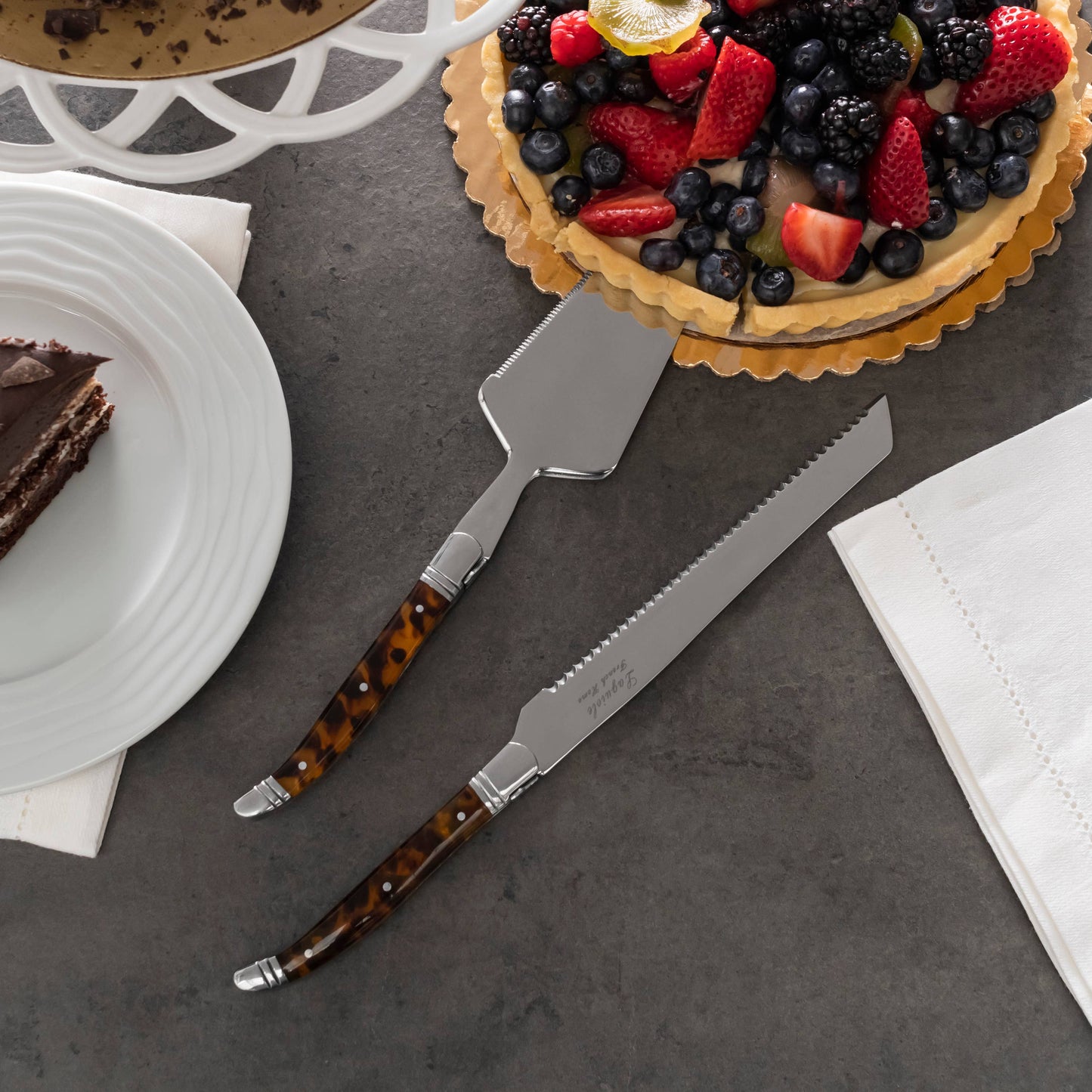 Tortoise Shell Cake & Pie Server Set