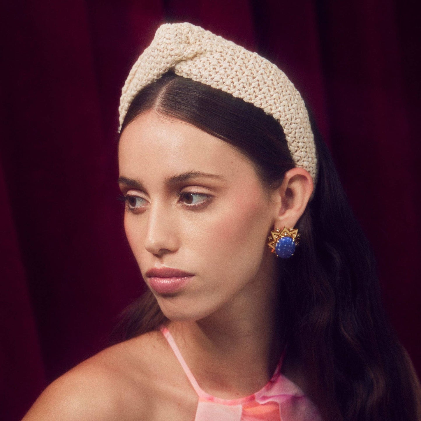 White Wash Raffia Greta Headband