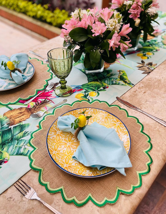 Margarita Colored Rim Placemat / Blue