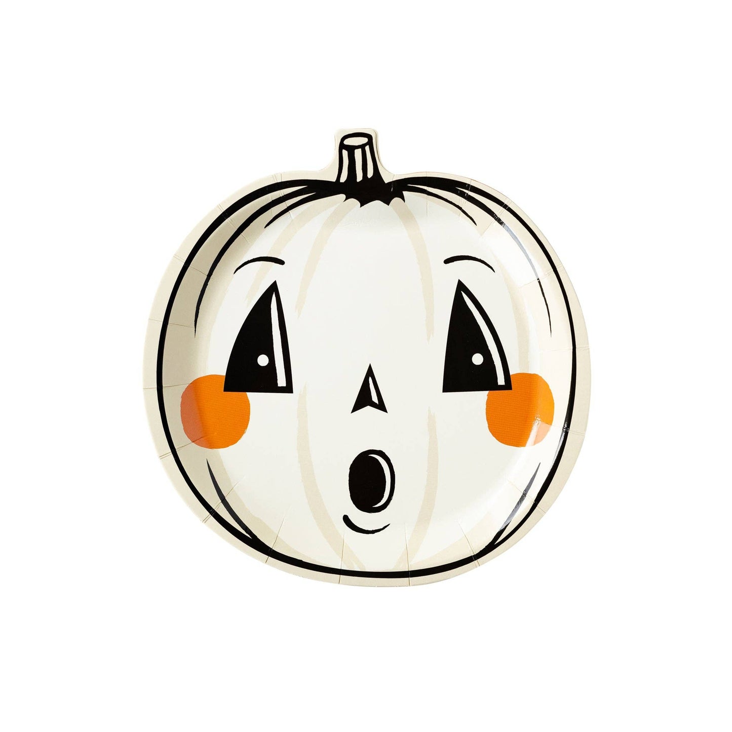 Vintage Halloween Pumpkin Shaped Paper Plate