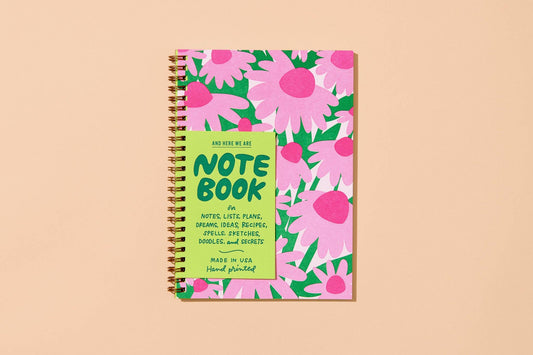 Coneflower Wildflower Letterpress Spiral Notebook