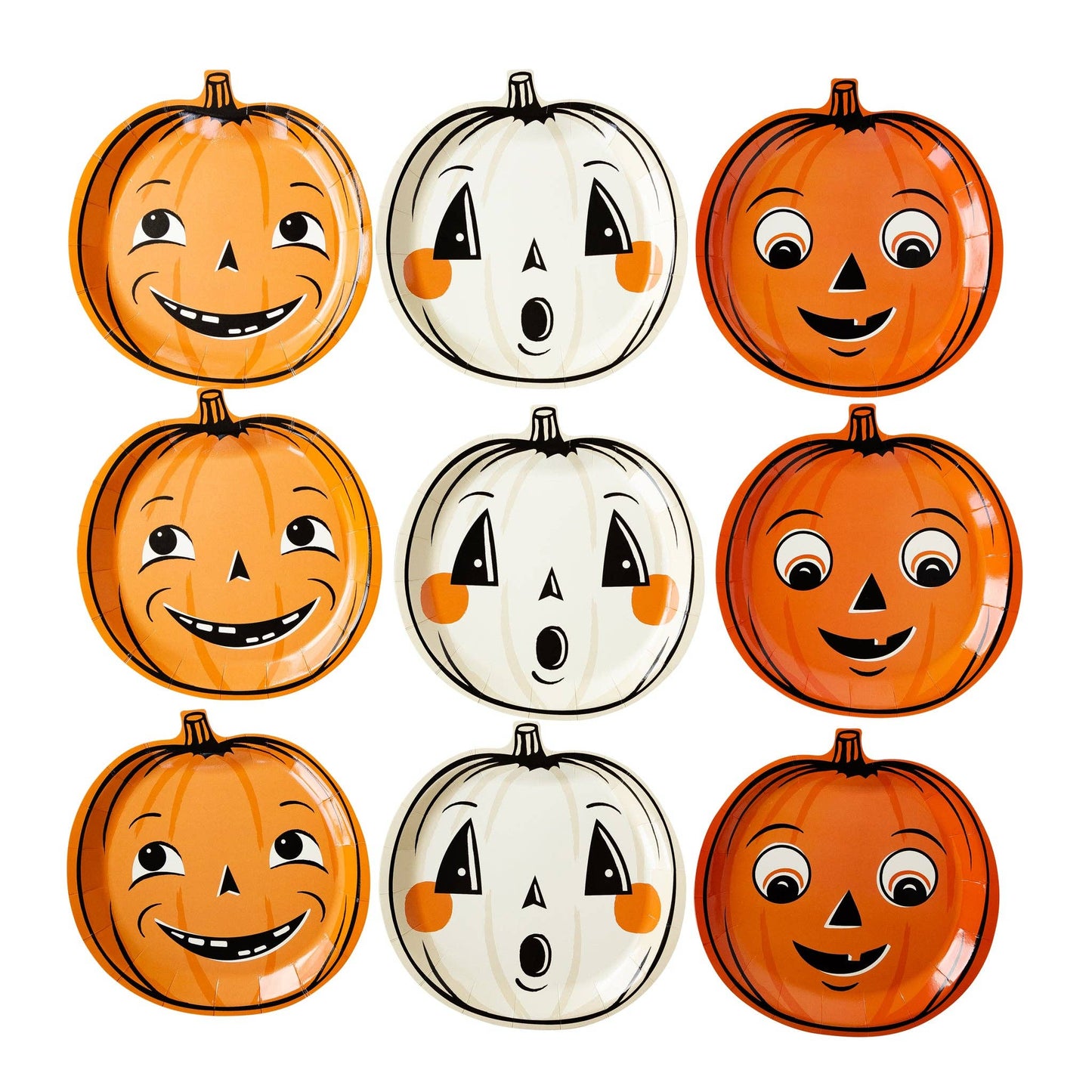 Vintage Halloween Pumpkin Shaped Paper Plate