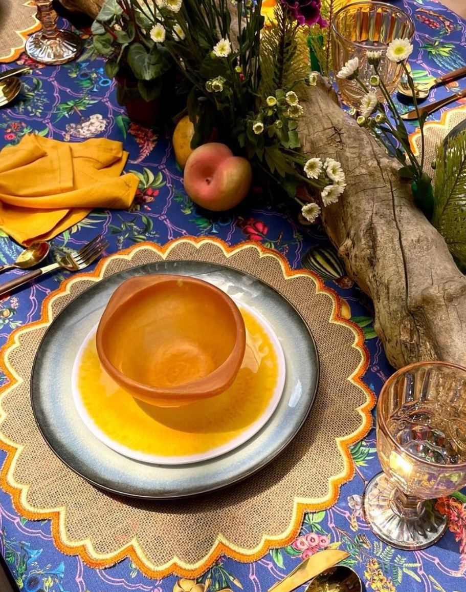 Margarita Colored Rim Placemat / Blue