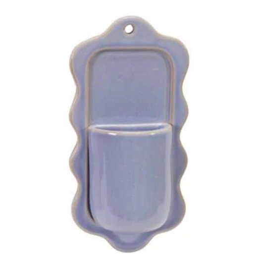 Periwinkle Wavy Wall Vase