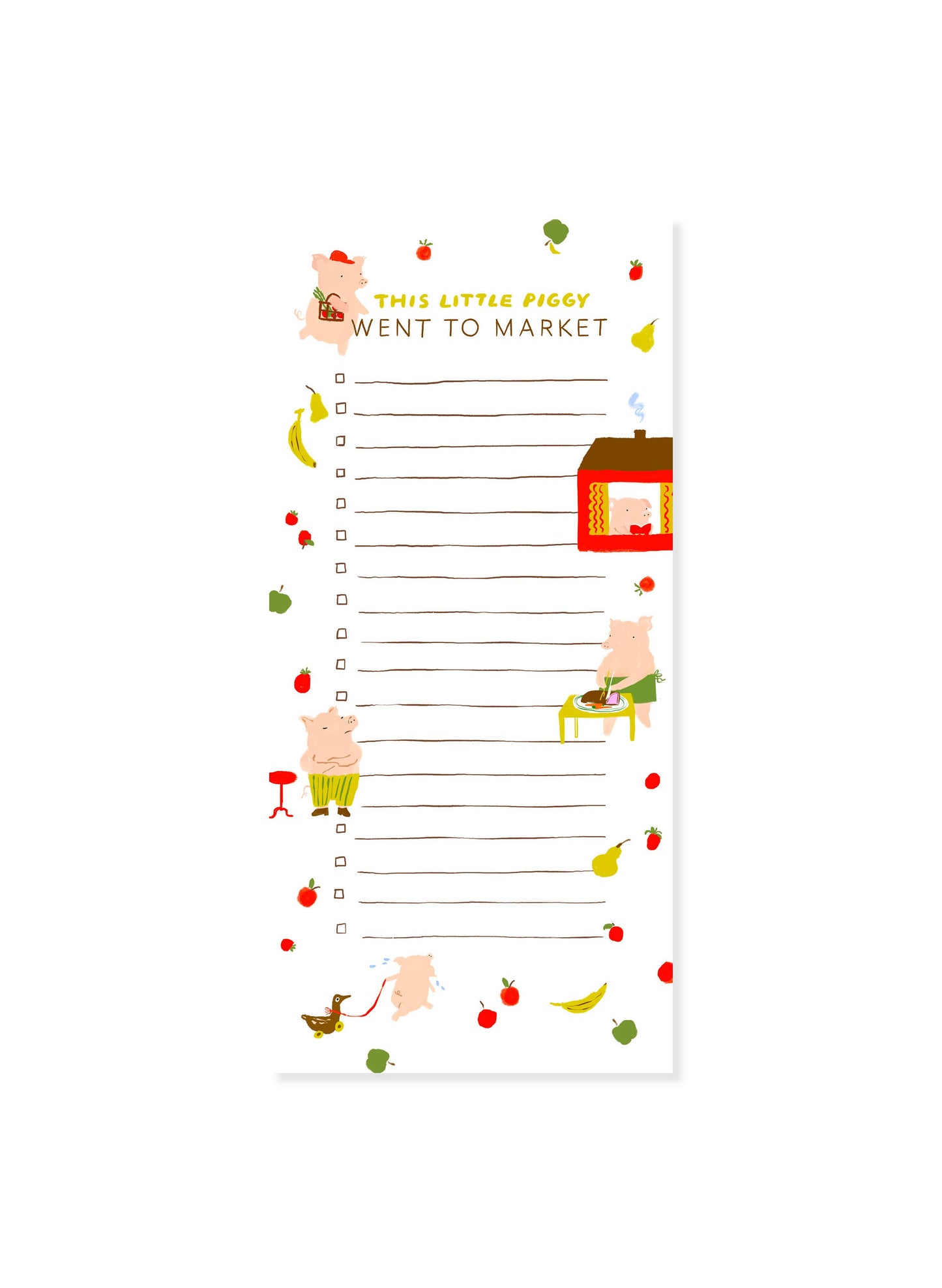 Piggy Market Listpad – Cute Magnetic Grocery Notepad
