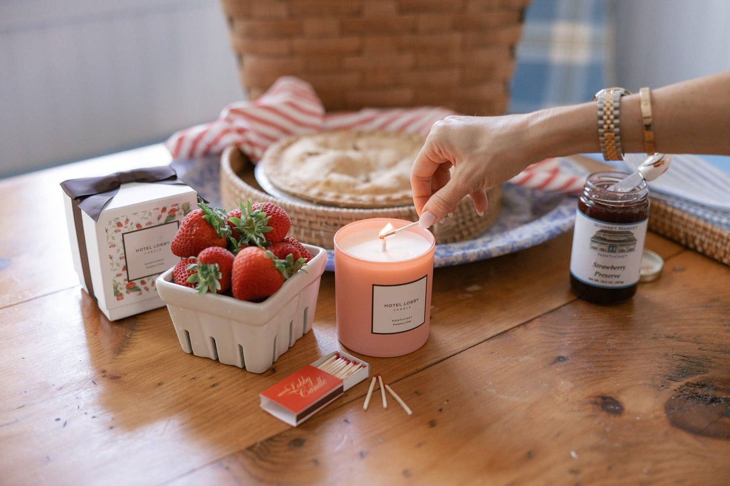 Hotel Lobby Candle - Nantucket Strawberry Fields - Luxury Soy Candle - 9.75 oz