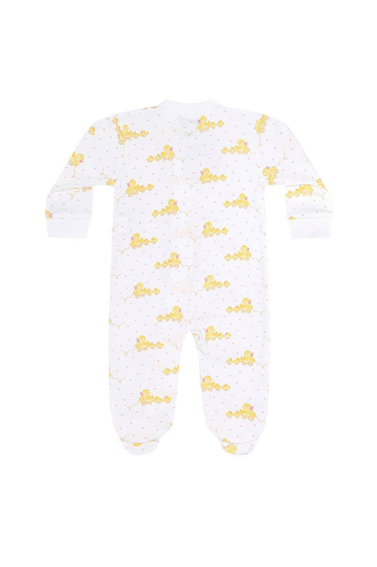 Pink Ducks Zipper Footie