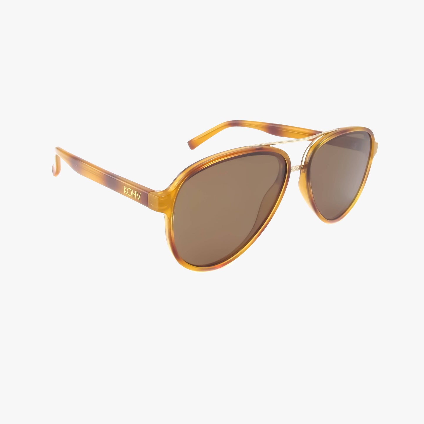 KNOX HONEY TORTOISE Polarized Fashion Aviator Sunglasses