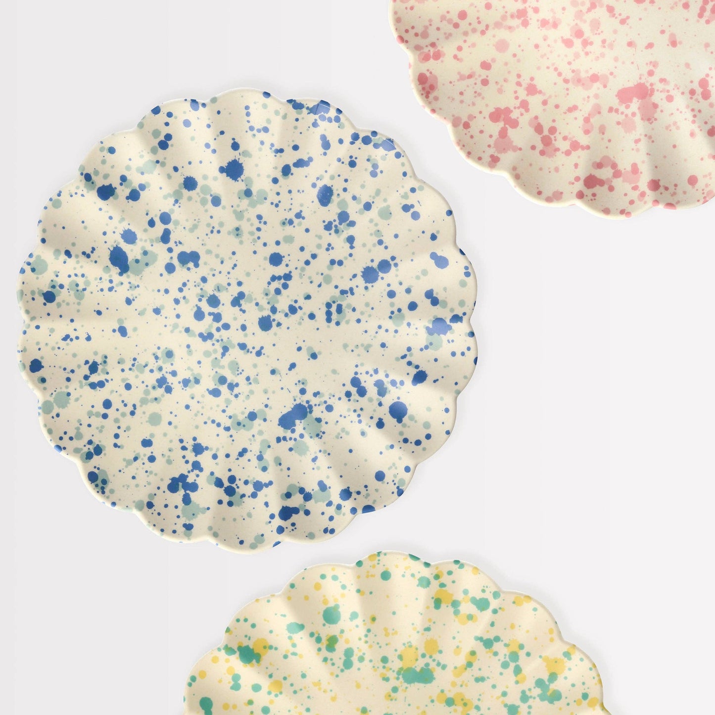 Large Speckled Reusable Bamboo Plates