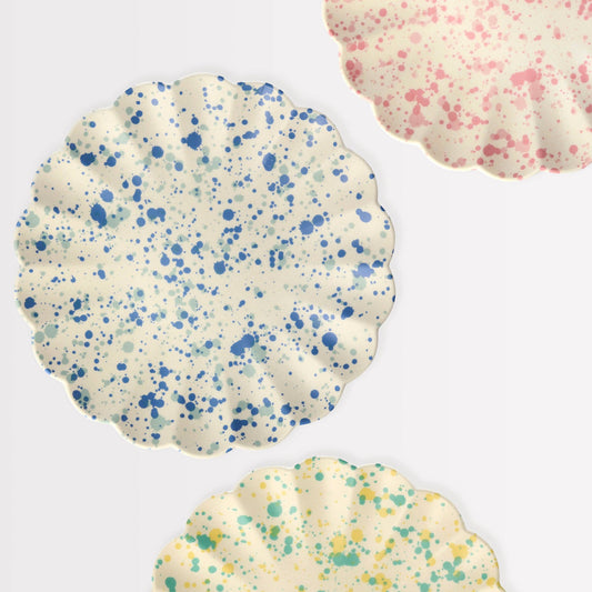 Large Speckled Reusable Bamboo Plates