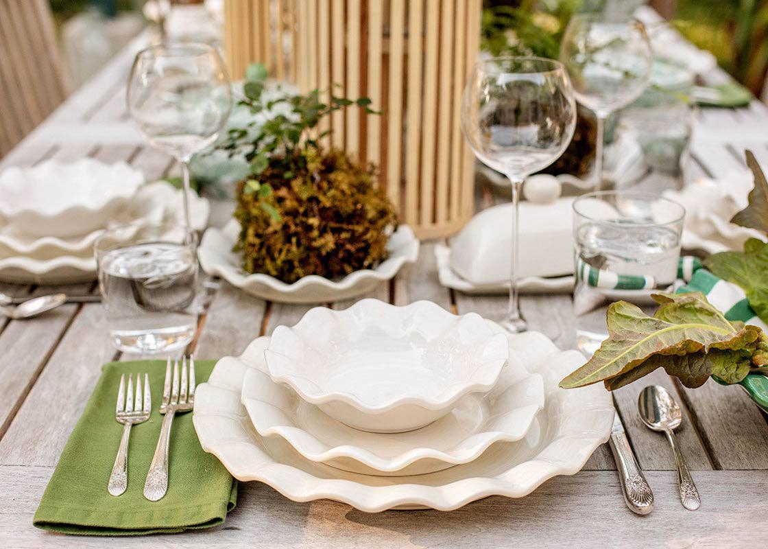 White Ruffle Flare Small Bowl