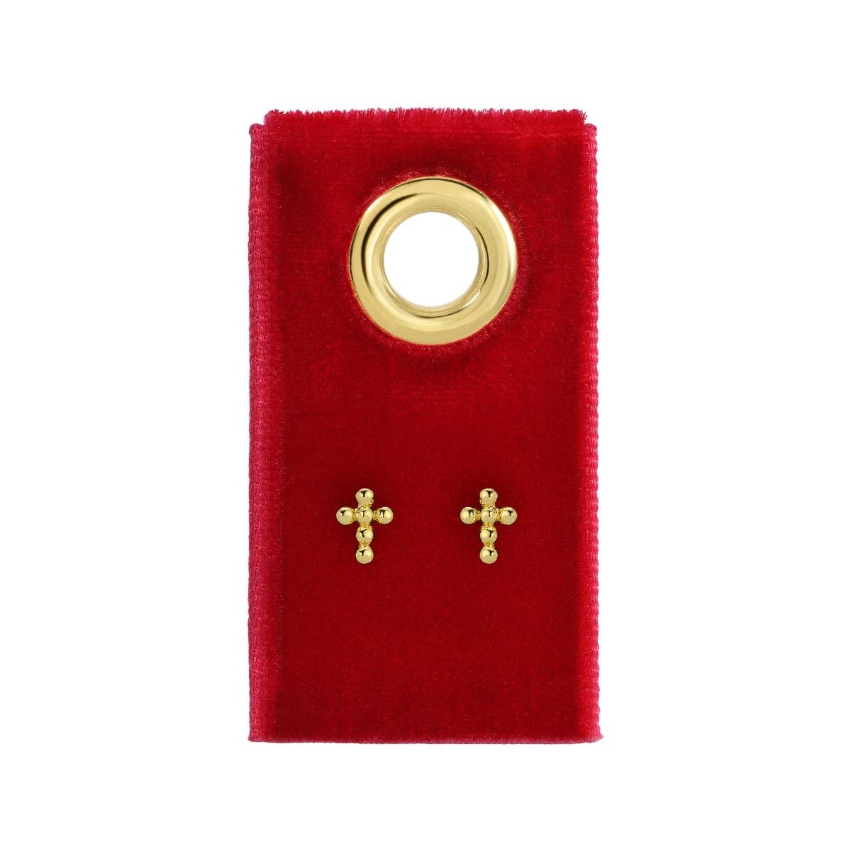 Petite Dot Cross Stud Earrings