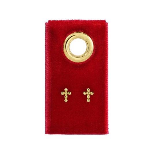 Petite Dot Cross Stud Earrings