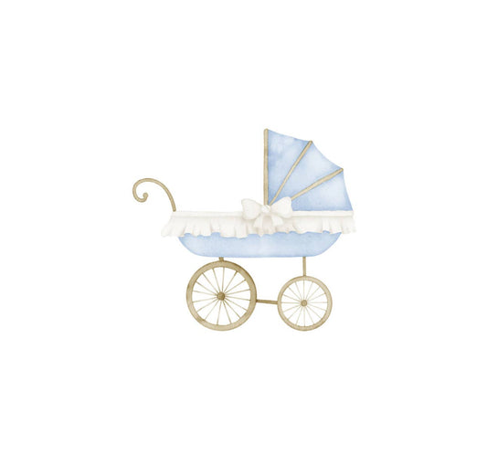 Blue Baby Carriage Cocktail Napkin