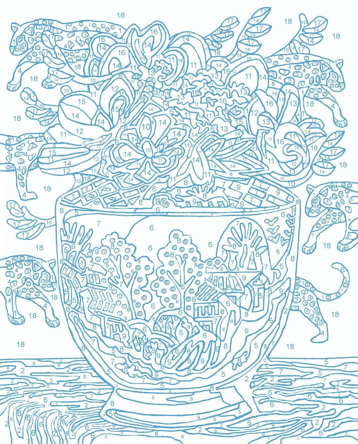 Chinoiserie Succulents Paint by Number Kit