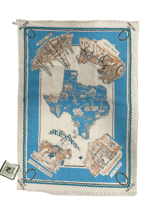 VIntage Texas Map Tea Towel