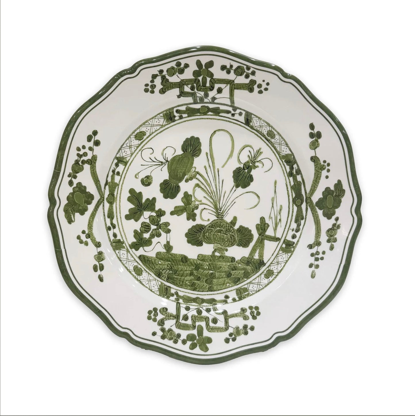 VIDA Faenza 9" Salad Plate Set of 2 White and Green