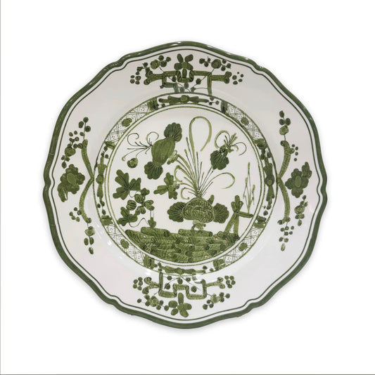 VIDA Faenza 11" Dinner Plate Set of 2 White and Green