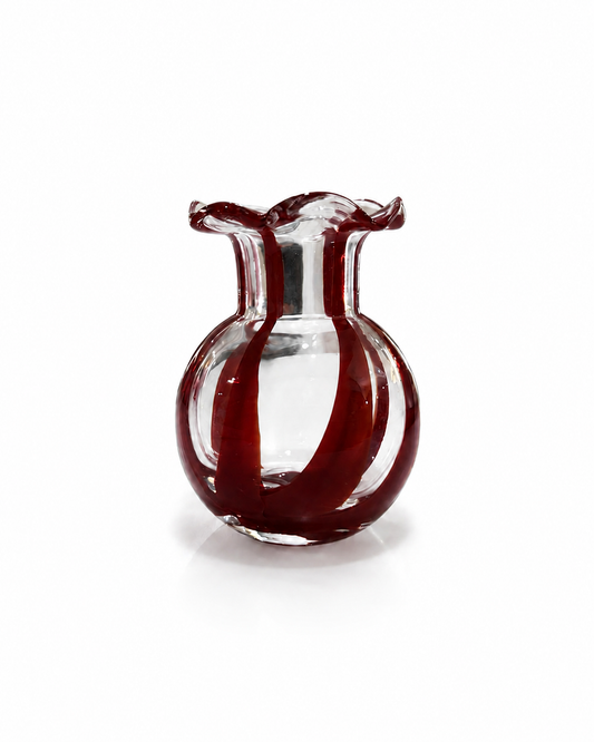 Small Ruffled Vase | Red