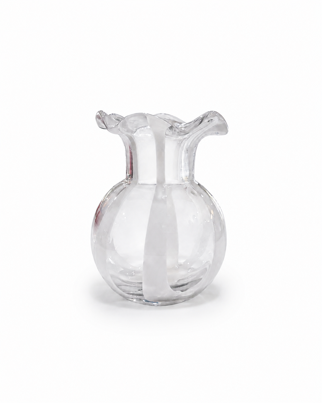 Small Ruffled Vase | White