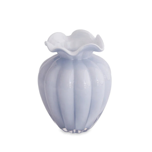 Glass Petal Small Periwinkle Vase