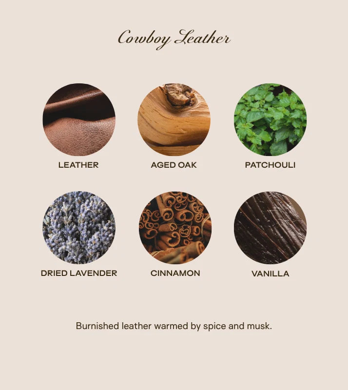 Cowboy Leather Candle
