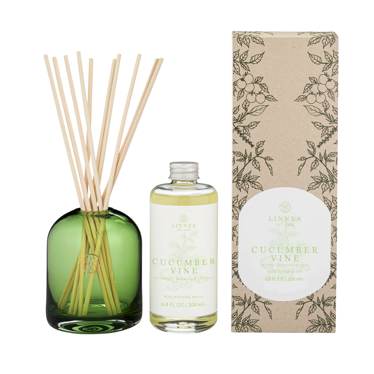 Linnea Cucumber Vine Reed Diffuser Kit