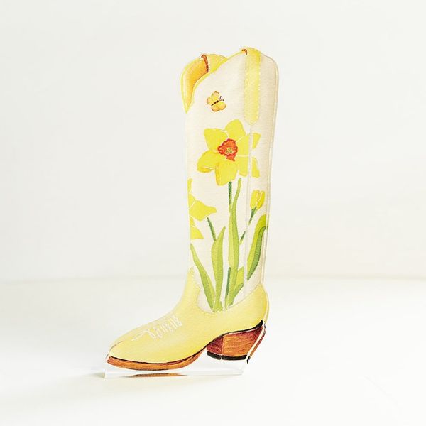 Daffodil Boot Acrylic Art Block