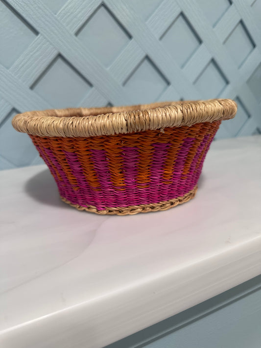 Pink/Orange Stripe Basket