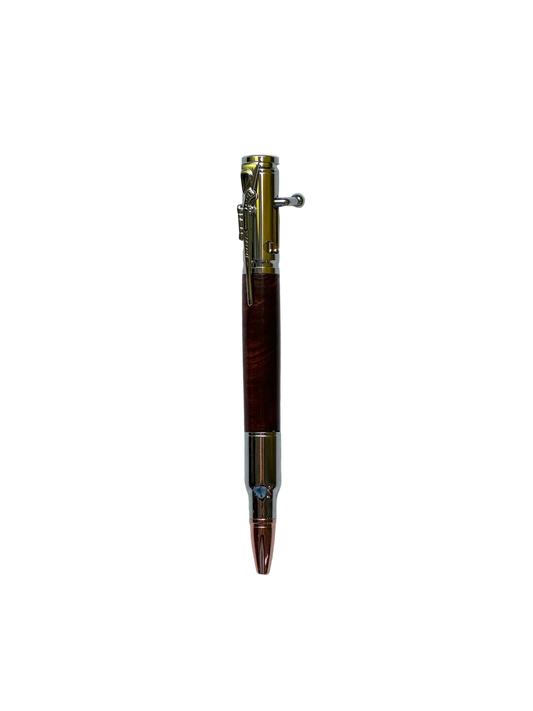 Bolt Action Walnut Burl Pen