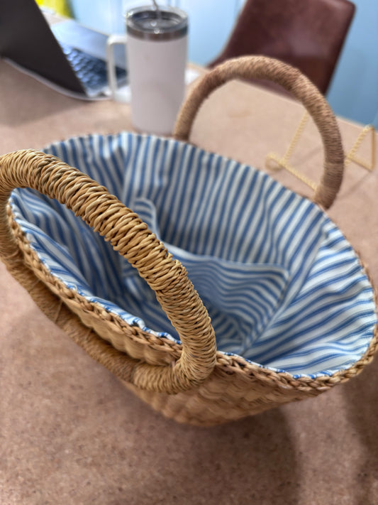 Collab Handbag - Blue Stripe