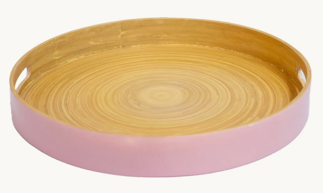 Blush bamboo tray