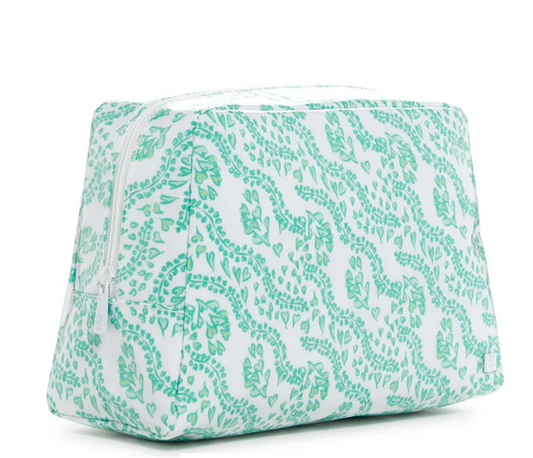 Medium Kelly Green Heart Gloss Wash Bag