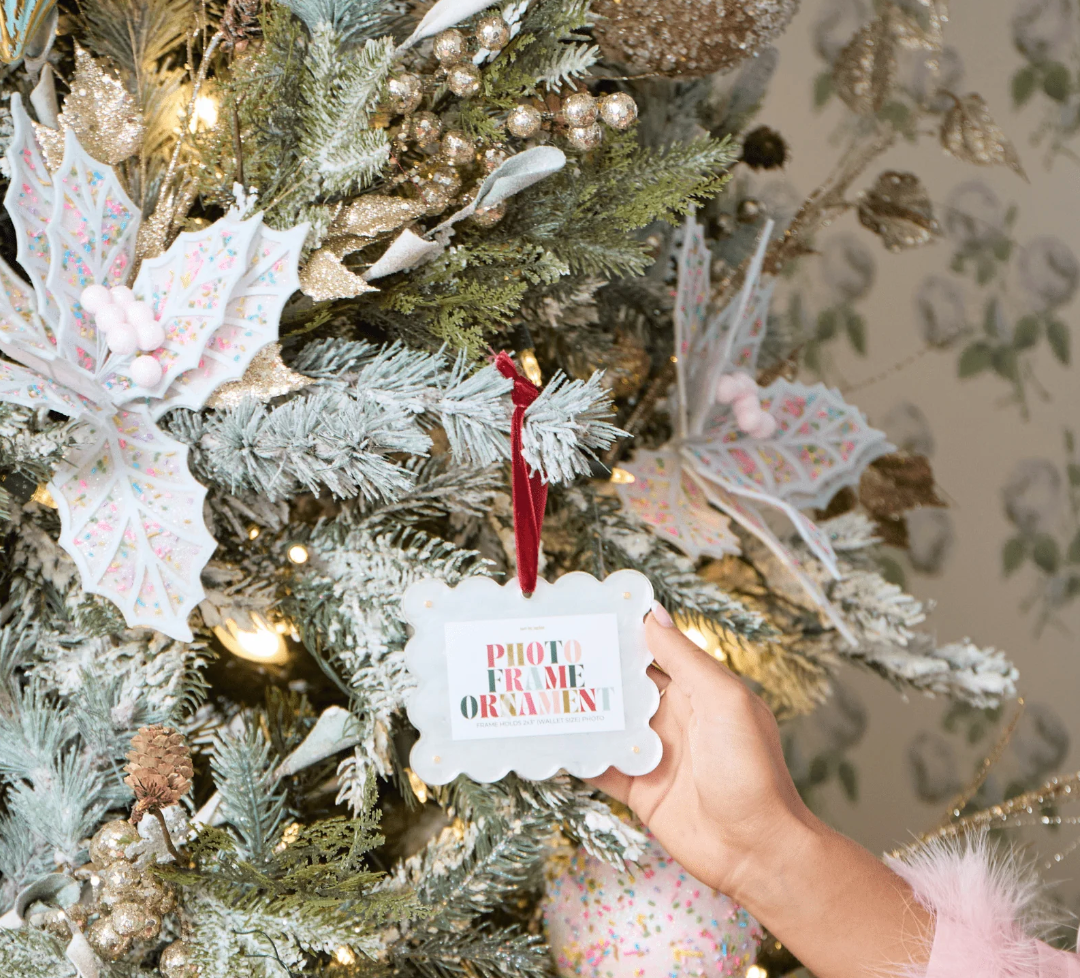 Pearl White Frame Ornament