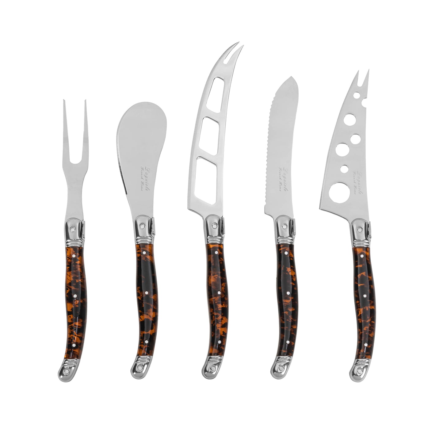5-Piece Tortoise Shell Cheese Knife Set