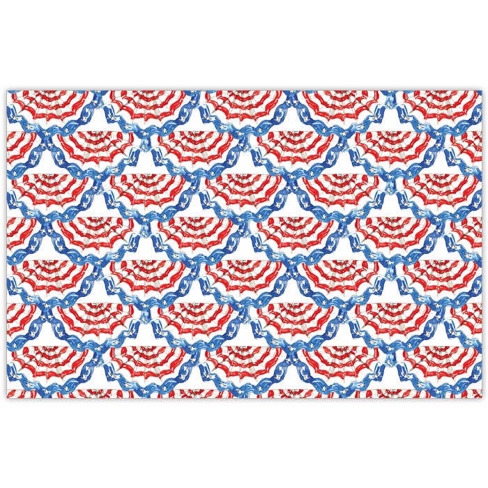 Handpainted Red, White  and Blue Bunting Placemat